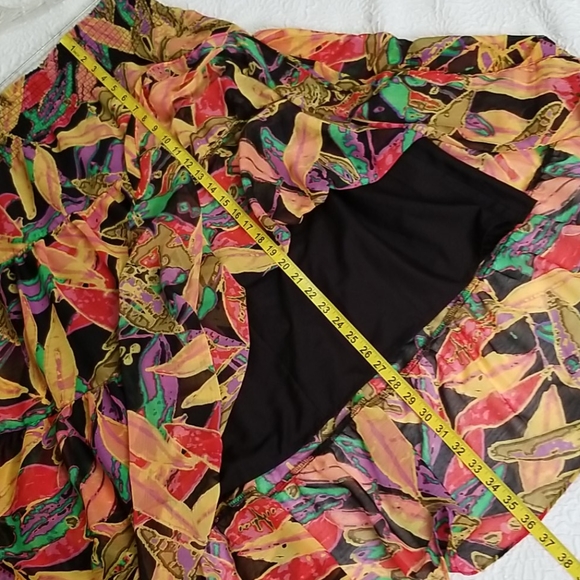 VTG Fashion Bug BOHO Bright Multicolor Floral/Leaves Maxi Gypsy Skirt, Size S - Picture 12 of 16